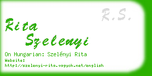 rita szelenyi business card