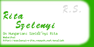 rita szelenyi business card